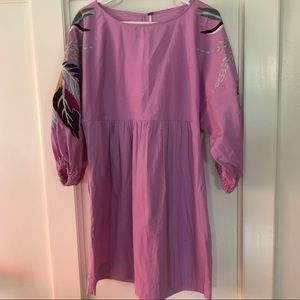 Free People Embroidered Mini Dress Sz L